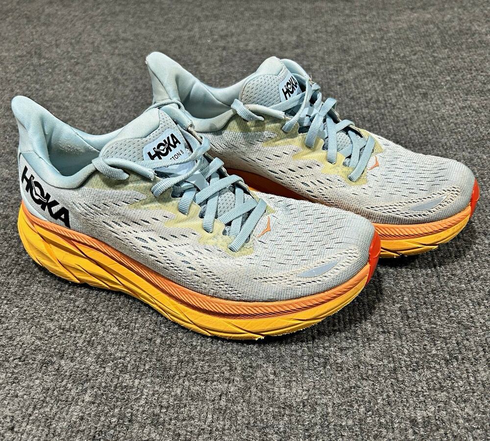Hoka One Clifton 8 Womens Summer Song Ice Flow Mesh Sneakers 1119394-SSIF